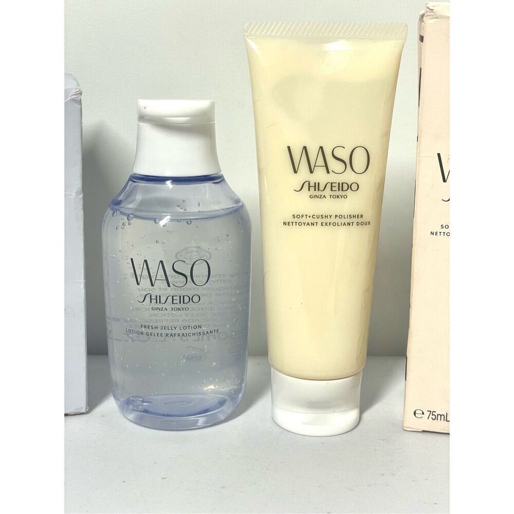 Shiseido WASO Fresh Jelly Lotion & Soft Cushy Polisher FS Discontinued NIB - Picture 2 of 3